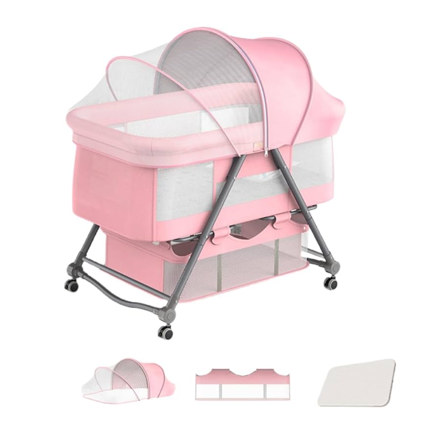 新品✨出産祝い❤️ベビーベッド 添い寝ベッド ゆりかご機能 収納カゴ おもちゃ Amazon.co.jp: 2025最新 ベビーベッド 添い寝ベッド 折畳み 高さ